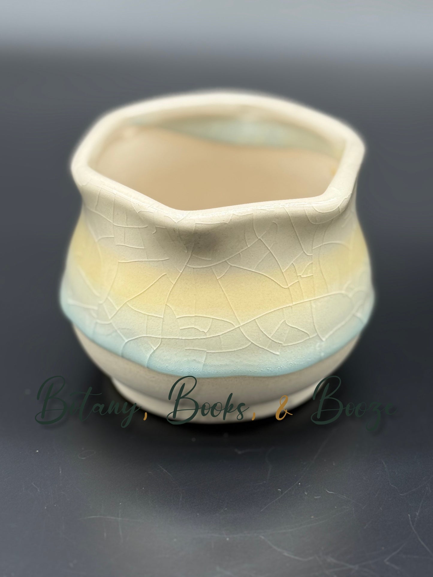 Glazed White ceramic - white to yellow to blue
