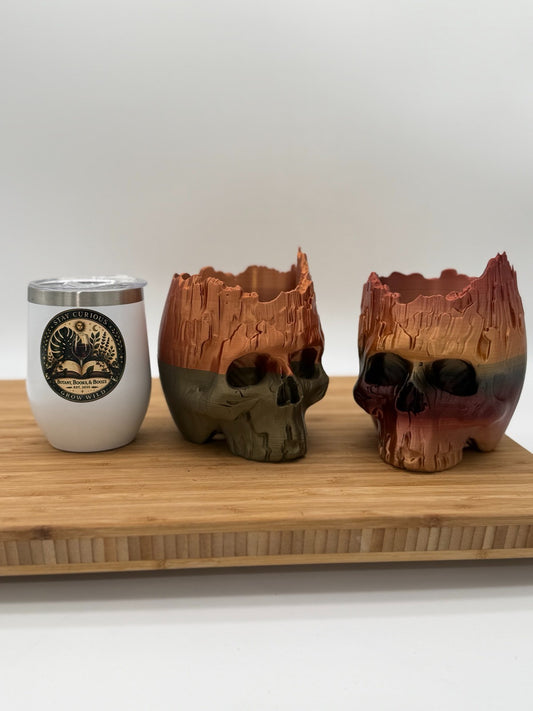 Cracked Skull 3D Pot