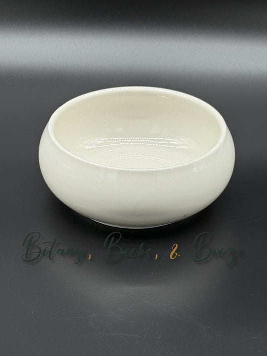 White low glazed succulent bowl