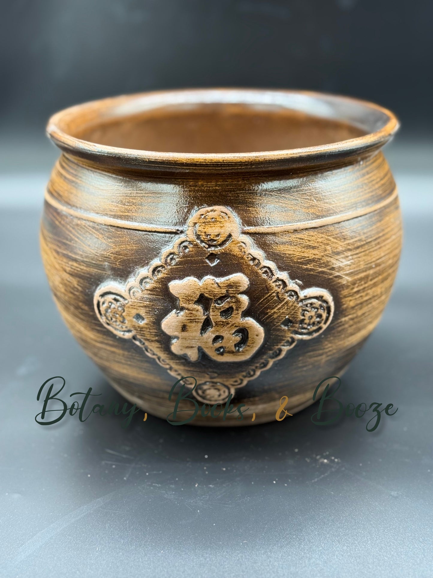 Brown large with symbols